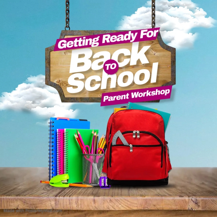 back to school presentation slide Instagram Post template