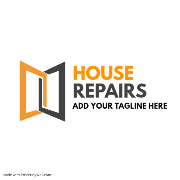 Orange and yellow and grey house logo