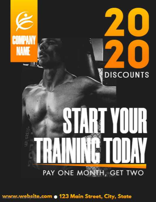 training and fitness design template white an
