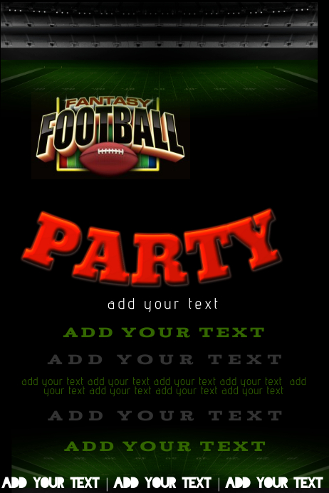 Fantasy Football Field Goal Party Tailgate Stadium High School College Sports Event Schedule Invite Poster template