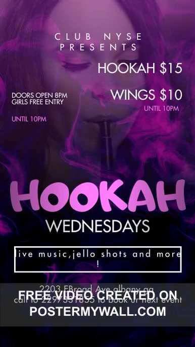 Shisha Promotion Copy of Purple Video Hookah Instagram Promo Story | PosterMyWall
