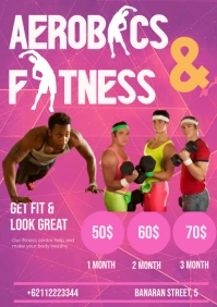 Aerobic and Fitness A4 template