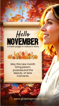 November Welcome รีลบน Instagram Template