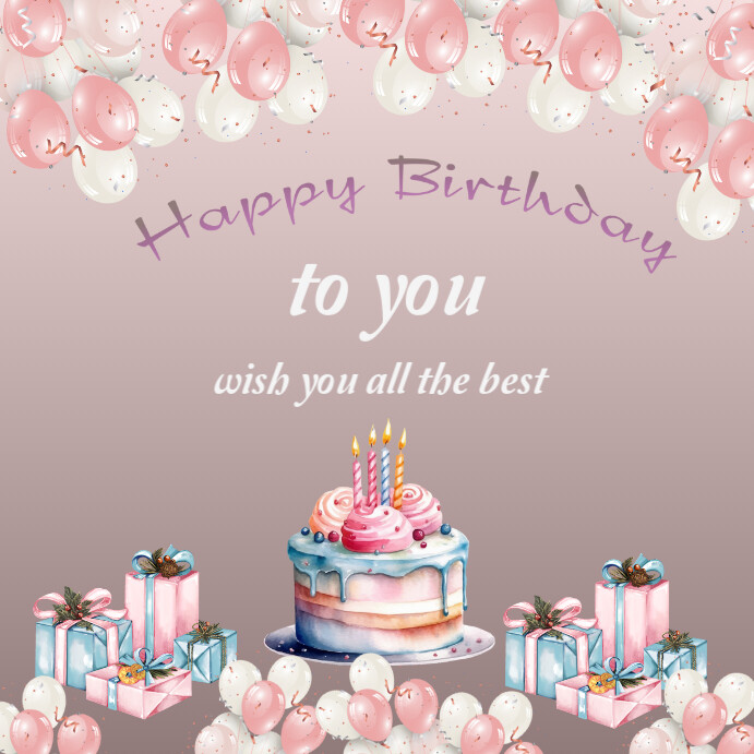aesthetic birthday card instagram post template