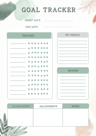 Aesthetic Goal Tracker Printable Template (A4)