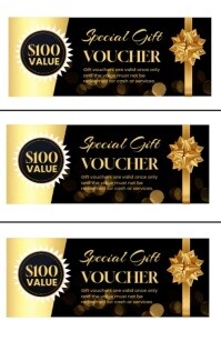 Hitam Special Gift Voucher Tabloid Template