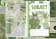 Aesthetic Green Nature-Themed Subject Notebook Cover A4 template