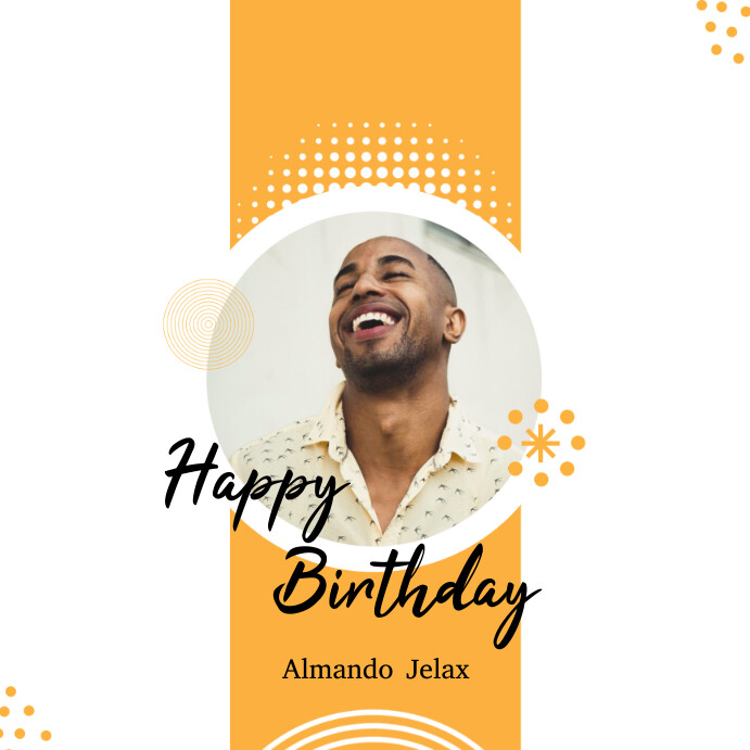 aesthetic happy birthday Instagram Post template
