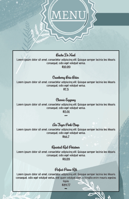 Plantilla de AESTHETIC MENU | PosterMyWall