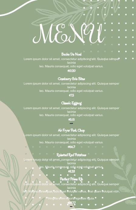 AESTHETIC MENU Template | PosterMyWall