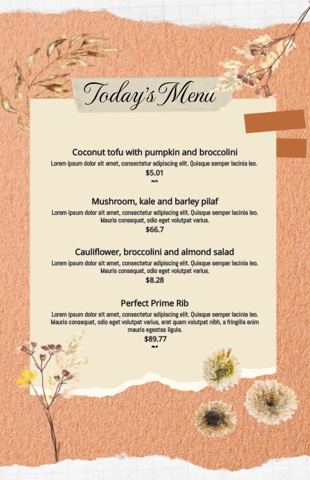 AESTHETIC MENU Template | PosterMyWall