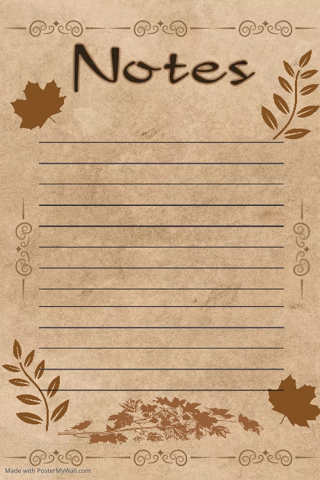 Aesthetic Notes Template PosterMyWall