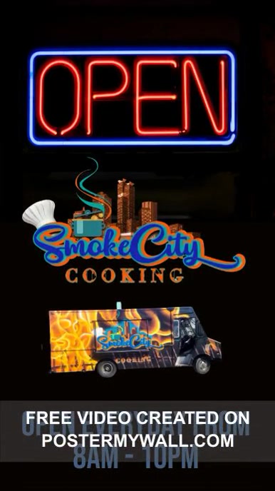 Kitchen Open Restaurant Promo Video Template Digital Display (9:16)