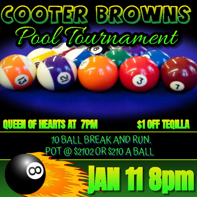 Billiards pool league tournament Instagram PosterMyWall