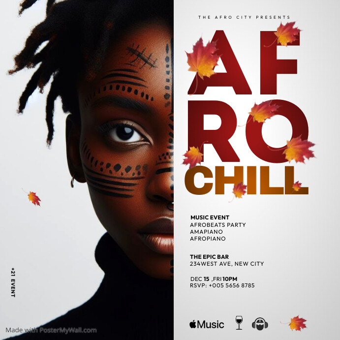 Afro Chill party flyer template