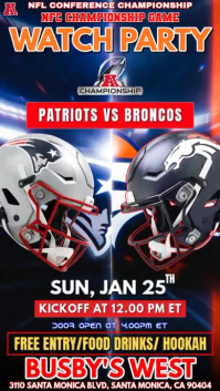 AFC Championship: New England Patriots vs. Denver Broncos Watch Party template