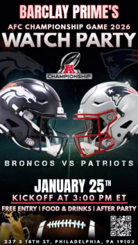 AFC Championship Game 2026: Broncos vs Patriots Watch Party Instagram Post Template