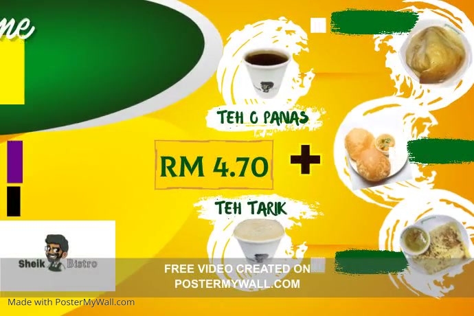 Digital Restaurant Menu Digital Display (1) Poster template