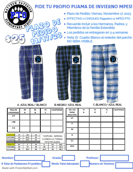 Winter Pajama Pants Spiritwear SPANISH (1) PosterMyWall