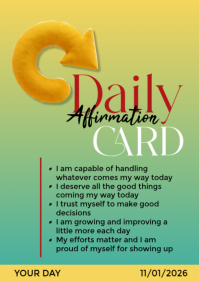 Affirmation Card A4 template