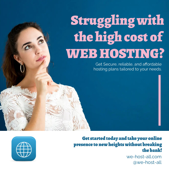 AFFORDABLE WEB HOSTING AD FOR SOCIALS POST template