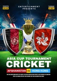 Afghanistan vs hong kong A4 template