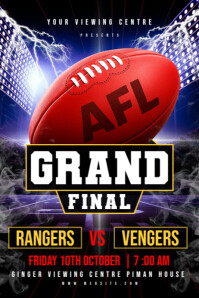 Black AFL Grand Final โปสเตอร์ Template