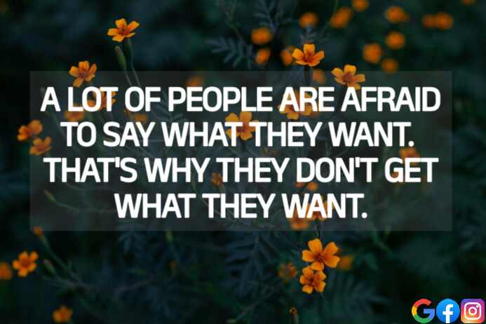 AFRAID  AND WANT QUOTE TEMPLATE Poster