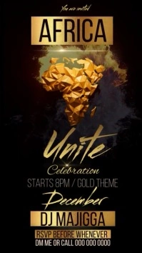 Africa African party invitation Instagram Story template