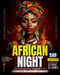 African cultural festival themed culture fest night clebration africa party event flyer template Instagram Portrait