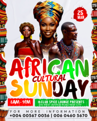 African Cultural Sunday Theme Festival Dance Party Social Media Promotion Party Poster Template Inst Instagram Portrait