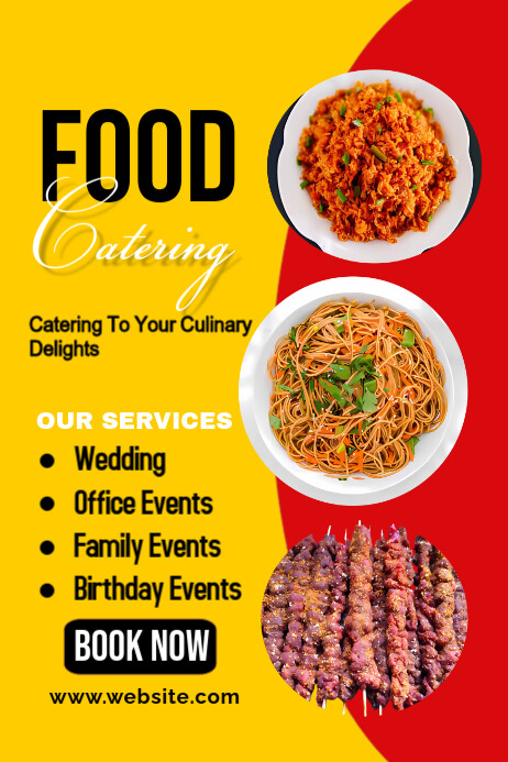 African food catering services poster design template