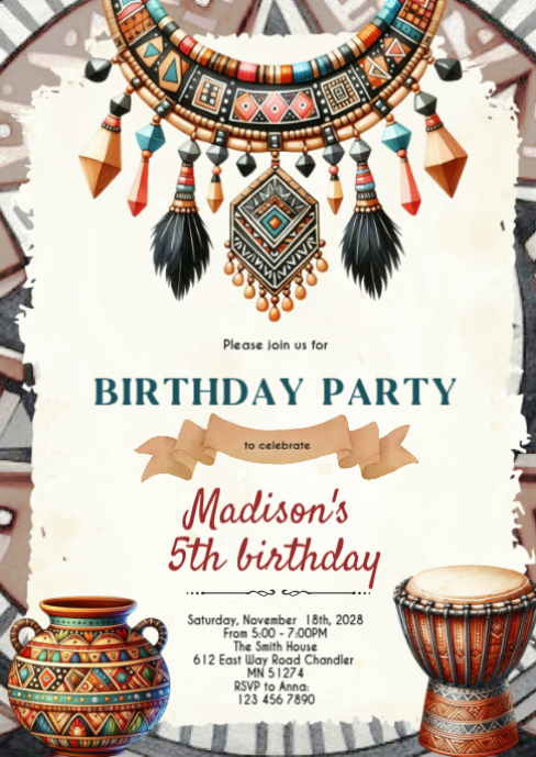 Copy of African party theme invitation | PosterMyWall