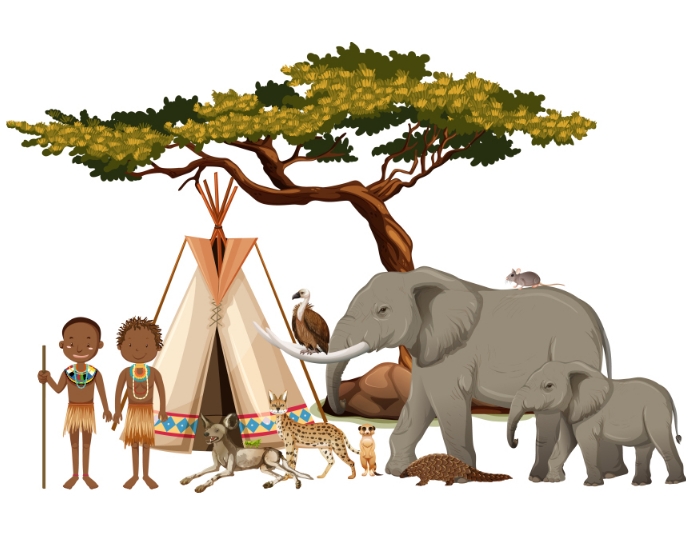 Tribe Poster Example African tribe with animal poster Template | PosterMyWall