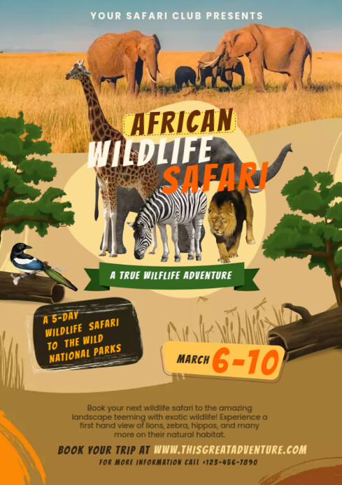 African Wild Safari Template | PosterMyWall