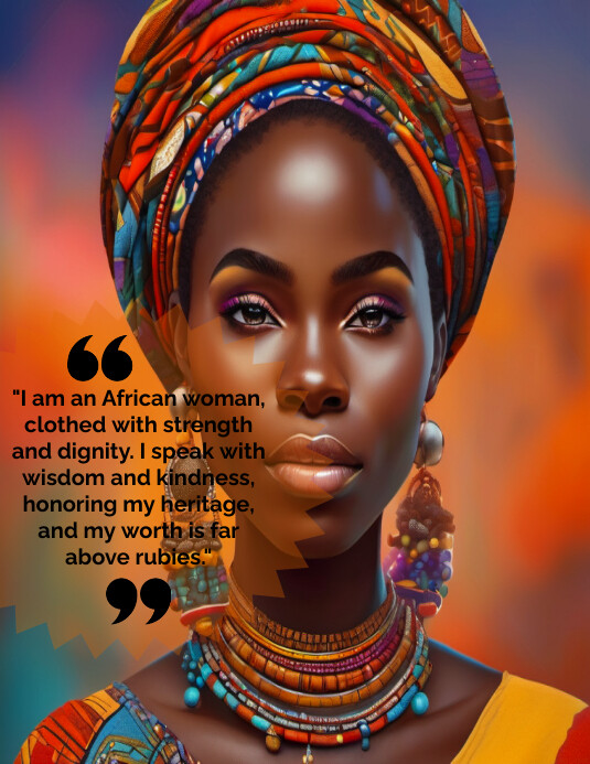 African Woman Flyer (US Letter) template