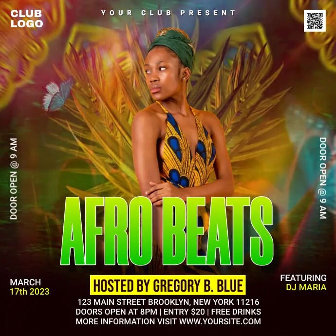 Copy of afro beat latin party video ads flyer | PosterMyWall