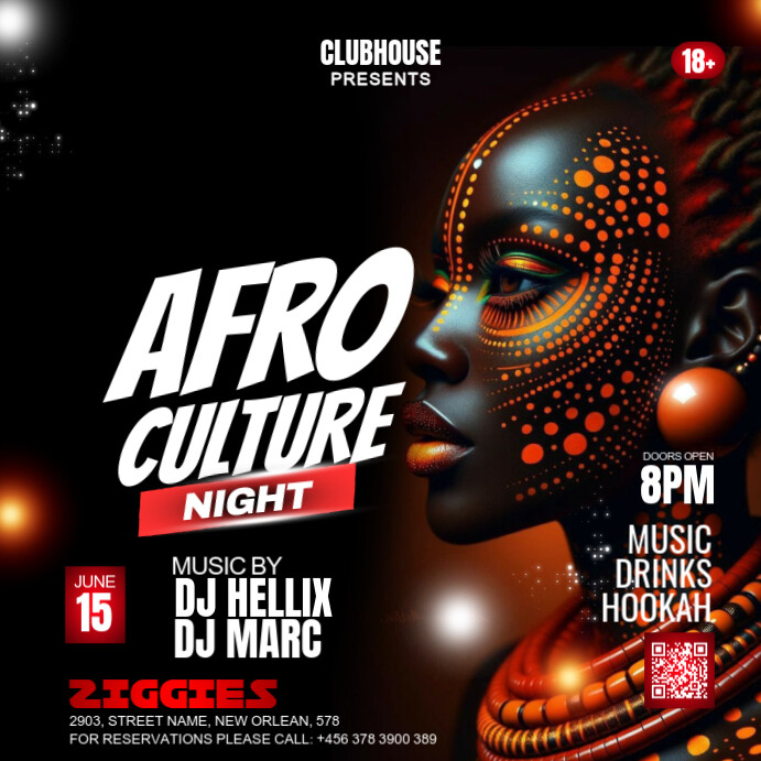 Plantilla de Afro beat night club DJ party flyer | PosterMyWall