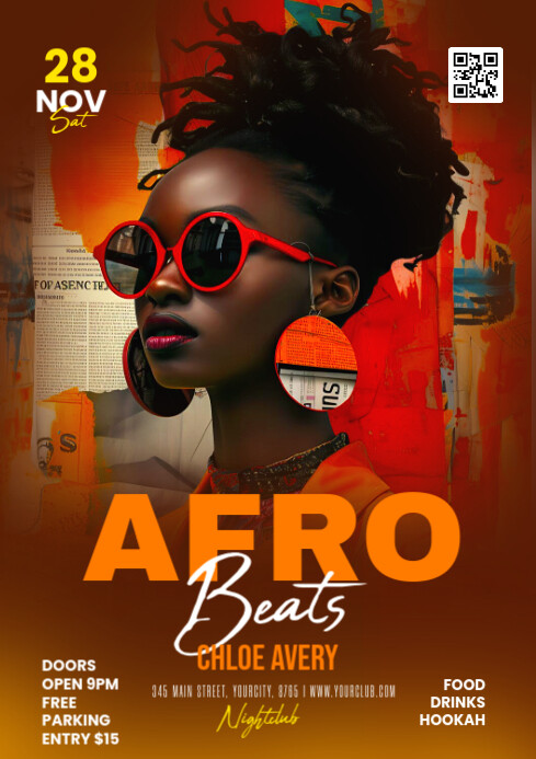 Afro Beat Party A3 template