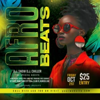 Afro Beat Party Square (1:1) template