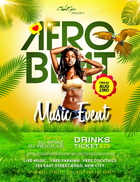 Afro beat Party flyer design Template | PosterMyWall