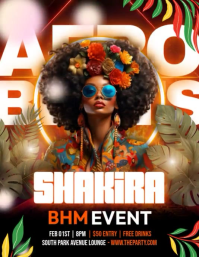 Afro Beats Black History Month Volante (Carta US) template