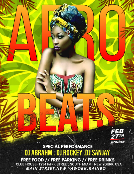 Copy of Afro Beats Latin Party flyer | PosterMyWall