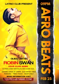 Afro Beats Latin Party flyer A3 template