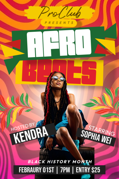 Afro Beats Music Event Poster Template | PosterMyWall