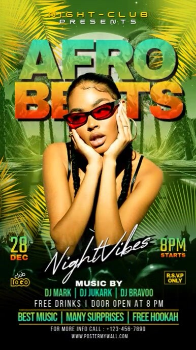 Afro Beats Night Party Flyer Template | PosterMyWall