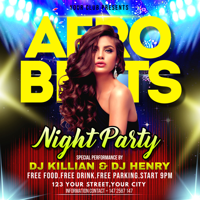 afro beats night party flyer Template | PosterMyWall