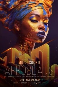 Afro Beats Night Party Poster Template | PosterMyWall