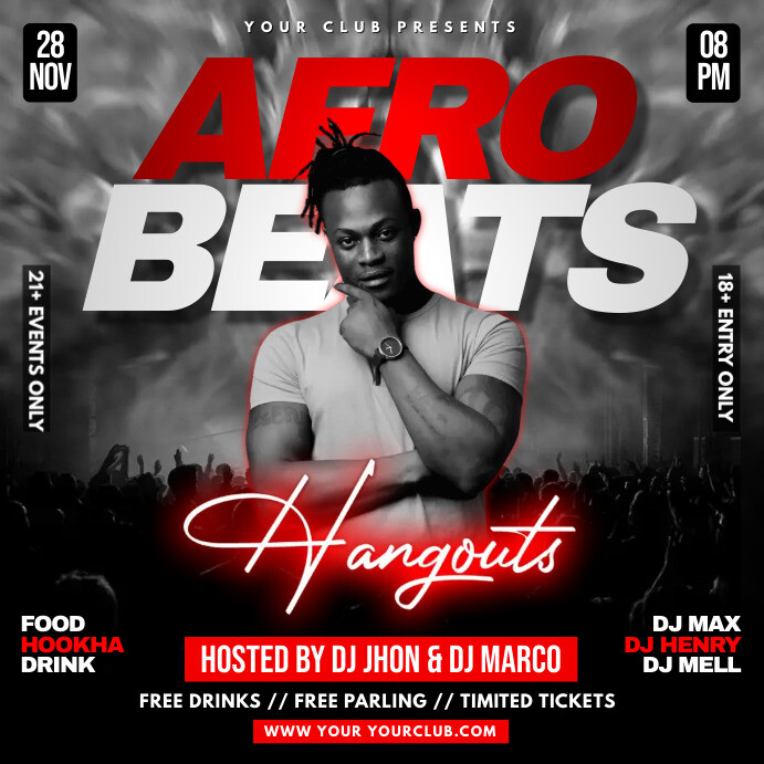 Copy of afro beats party flyer | PosterMyWall