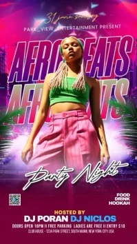 Afro Beats Party Flyer Digital Display (9:16) template